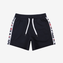 Fila Logo Tape Series - Naisten Shortsit - Laivastonsininen | FI-12242